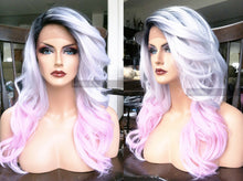 Load image into Gallery viewer, Gray Human Hair BLEND Lace Front WIG