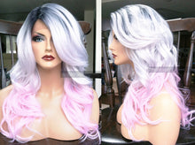 Load image into Gallery viewer, Gray Human Hair BLEND Lace Front WIG