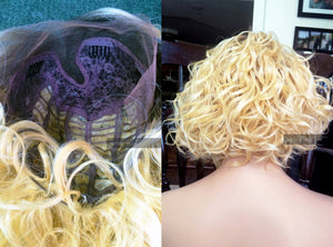 Blonde Human Hair Blend Lace Front