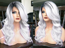 Load image into Gallery viewer, Silver Human Hair BLEND Lace Front Wig