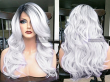 Load image into Gallery viewer, Silver Human Hair BLEND Lace Front Wig