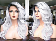 Load image into Gallery viewer, Silver Human Hair BLEND Lace Front Wig