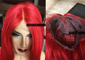 Red Wig HUMAN HAIR Blend