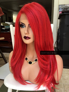 Red Wig HUMAN HAIR Blend