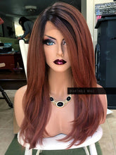 Load image into Gallery viewer, Auburn Lace Front Wig HUMAN HAIR Blend