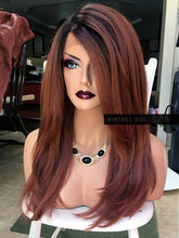 Load image into Gallery viewer, Auburn Lace Front Wig HUMAN HAIR Blend