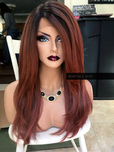 Load image into Gallery viewer, Auburn Lace Front Wig HUMAN HAIR Blend