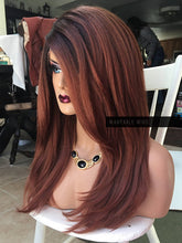 Load image into Gallery viewer, Auburn Lace Front Wig HUMAN HAIR Blend