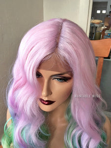 Rainbow Wig LACE FRONT Pastel Pink Wigs