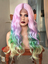 Load image into Gallery viewer, Rainbow Wig LACE FRONT Pastel Pink Wigs