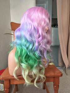 Rainbow Wig LACE FRONT Pastel Pink Wigs