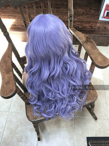 Pastel Purple Wig LACE FRONT Long & Curly Lavender Cosplay Wig