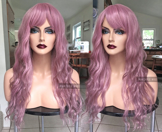Pink Wig with Bangs