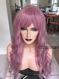 Pink Wig with Bangs