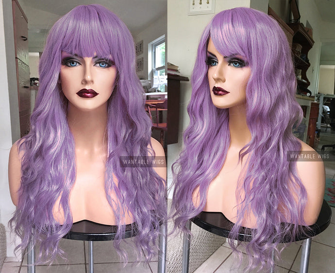 Lavender Wig with Bangs