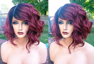 Red Bob Lace Front Wig | HUMAN HAIR BLEND