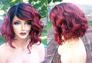 Red Bob Lace Front Wig | HUMAN HAIR BLEND