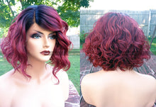 Load image into Gallery viewer, Red Bob Lace Front Wig | HUMAN HAIR BLEND