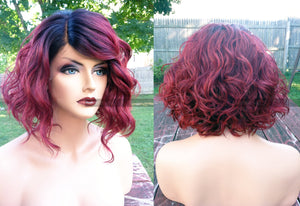 Red Bob Lace Front Wig | HUMAN HAIR BLEND